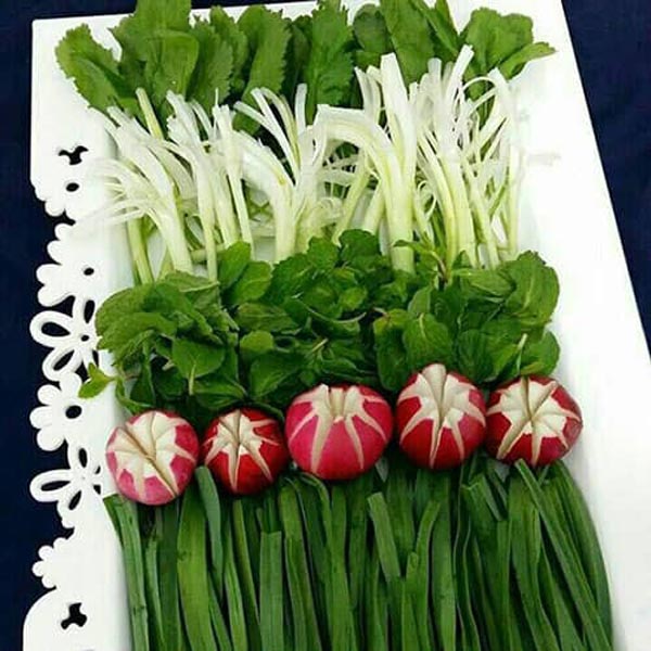 تزیین پیازچه سبزی خوردن ساده خوشگل با ایده های جدید و متفاوت